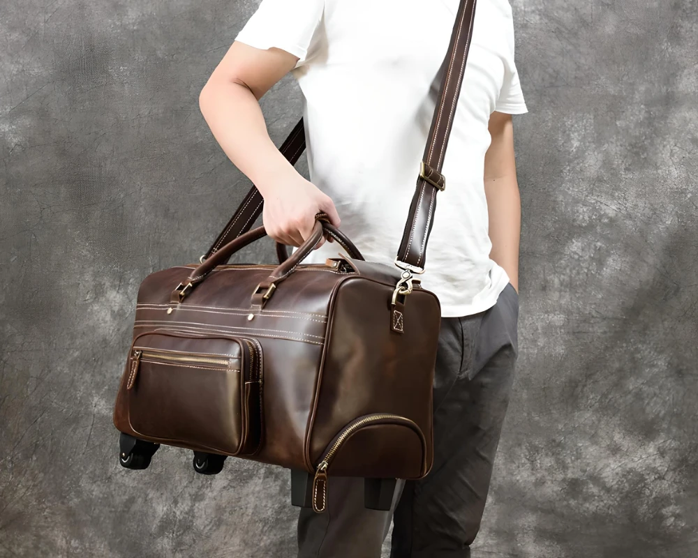 mens carry on bags leather