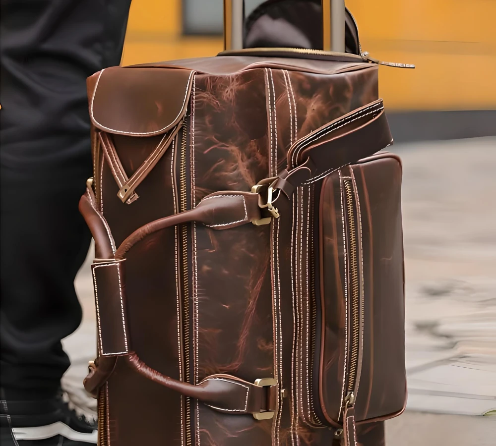 leather suitcase carry on