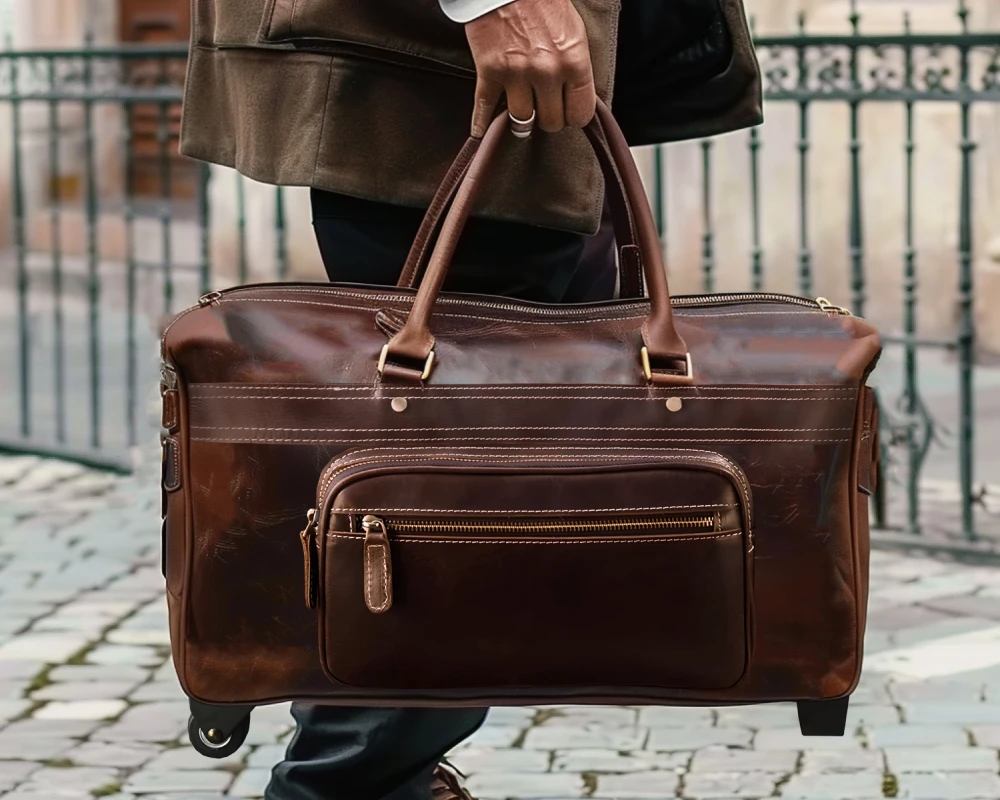 mens carry on bags leather